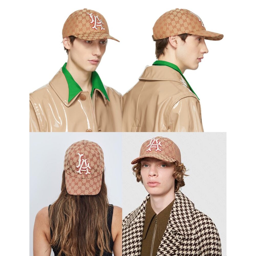 GUCCI BASEBALL CAP LA DODGERS GG SUPREME LOGO CANVAS PATCH HAT sz 57 - 61 - Picture 2 of 14